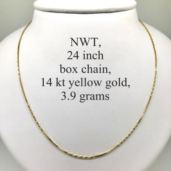 Jewelry - NWT 24 inch box chain 3.9 grams in 14 kt YG